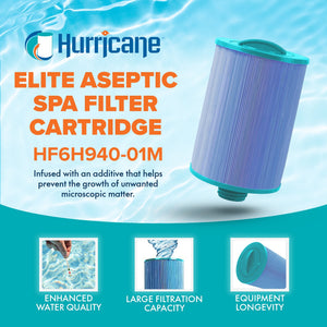 Hurricane HF6H940-01M Elite Aseptic Pool Spa Filter Cartridge Replacement, Blue
