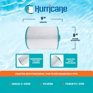 Hurricane HF8450 Replacement Spa Filter Cartridge for PCS50N and Unicel C-8450