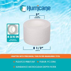 Hurricane HF-MICR-01 Advanced Pool and Spa Filter Cartridge Replacement, White