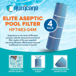 Hurricane 4 Pack HF7483-04M Elite Aseptic Pool Filter Cartridge Replacement