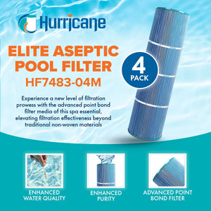 Hurricane 4 Pack HF7483-04M Elite Aseptic Pool Filter Cartridge Replacement