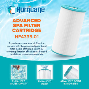 Hurricane HF4335-01 Advanced Pool and Spa Filter Cartridge Replacement, White