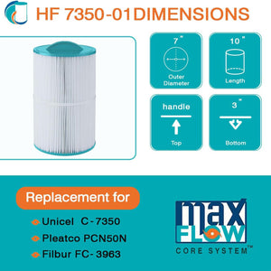 Hurricane HF7350-01 Advanced Pool and Spa Filter Cartridge Replacement, White