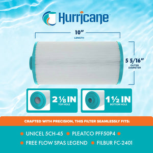 Hurricane HF5H45-01 Advanced Pool and Spa Filter Cartridge Replacement, White
