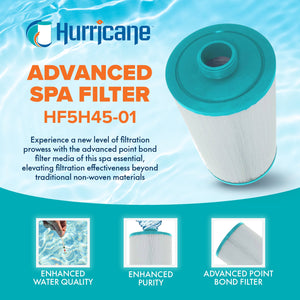Hurricane HF5H45-01 Advanced Pool and Spa Filter Cartridge Replacement, White