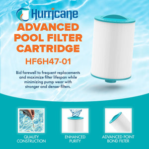Hurricane HF6H47-01 Advanced Pool and Spa Filter Cartridge Replacement, White