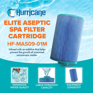 Hurricane Filters HF-MAS09-01M Elite Aseptic Spa Filter Cartridge Replacement for PMA40L-F2M and Other Compatible Models