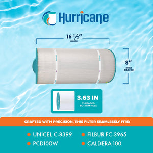 Hurricane HF8399-01 Replacement Spa Filter Cartridge for Unicel C8399 & PCD100W