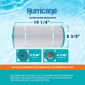 Hurricane HFCOMB-01 Advanced Spa Filter Cartridge Inner and Outer Filter Set
