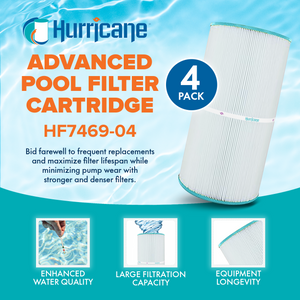 Hurricane 4 Pack HF7469-04 Advanced Pool and Spa Filter Cartridge Replacement