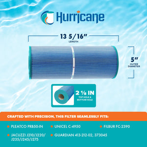 Hurricane HF4950-01M Elite Aseptic Pool Spa Filter Cartridge Replacement, Blue