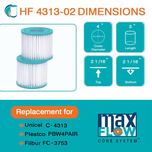Hurricane 2 Pack HF4313-02 Advanced Pool and Spa Filter Cartridge Replacement