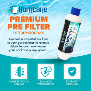 Hurricane Carbon Clear 10,000 Gallon Pre Filter for Hot Tub, Pool, and Pet Bath