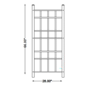 Dura-Trel Cottage 28 x 66 Inch PVC Vinyl Outdoor Garden Patio Trellis, White