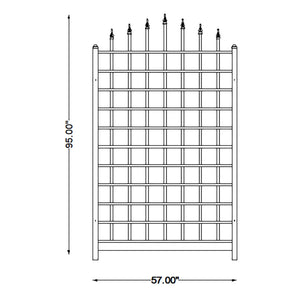 Dura-Trel Winchester 57 x 95 Inch PVC Vinyl Outdoor Garden Patio Trellis, Mocha