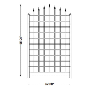Dura-Trel Winchester 57 x 95 Inch PVC Vinyl Outdoor Garden Patio Trellis, Mocha