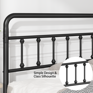 Metal Full Size Bed Frame with Headboard and Under Bed Storage