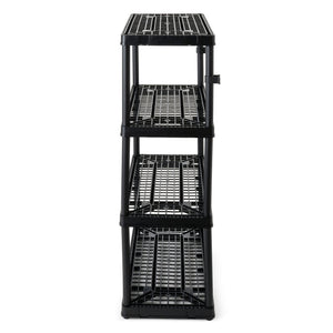 Gracious Living 4 Shelf Fixed Height Ventilated Storage Unit, Black, 4 Pack