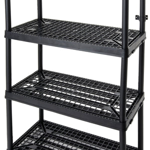 Gracious Living 4 Shelf Fixed Height Ventilated Storage Unit, Black, 4 Pack