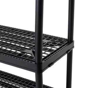 Gracious Living 4 Shelf Fixed Height Ventilated Storage Unit, Black, 4 Pack