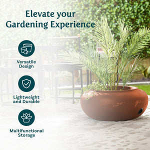 The HC Companies 21 Inch Garden Hose Holder Pot for 75 to 100 Ft Hoses (2 Pack)