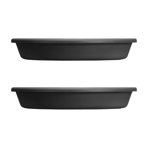 HC Companies Classic 21.13 Inch Round Saucer Tray for 24 Inch Plant Pot (2 Pack) - TRAPSKI