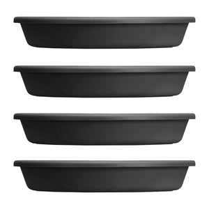 HC Companies Classic 21.13 Inch Round Saucer Tray for 24 Inch Plant Pot (4 Pack) - TRAPSKI