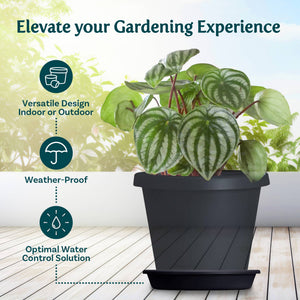 HC Companies Classic 21.13 Inch Round Saucer Tray for 24 Inch Plant Pot (4 Pack) - TRAPSKI