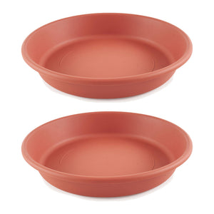 HC Companies Classic 17.63 Inch Tray Saucer for Planters, Terracotta (2 Pack) - TRAPSKI