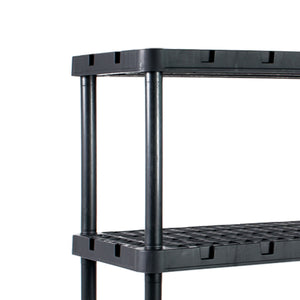 Gracious Living 4 Shelf Knect A Shelf Ventilated Storage Unit, Black, 2 Pack