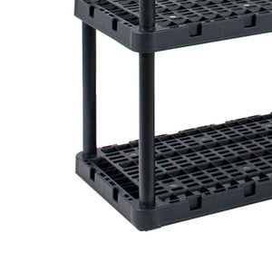 Gracious Living 4 Shelf Knect A Shelf Ventilated Storage Unit, Black, 2 Pack