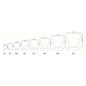 The HC Companies 24 Inch Indoor/Outdoor Classic Flower Pot Planter (6 Pack)