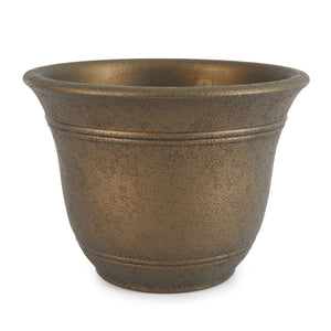 HC Companies Sierra 10 Inch Round Garden Planter Pot, Celtic Bronze (3 Pack) - TRAPSKI