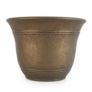 HC Companies Sierra 10 Inch Round Garden Planter Pot, Celtic Bronze (3 Pack) - TRAPSKI