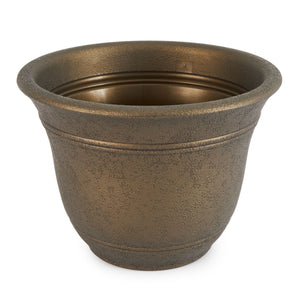 HC Companies Sierra 10 Inch Round Garden Planter Pot, Celtic Bronze (3 Pack) - TRAPSKI