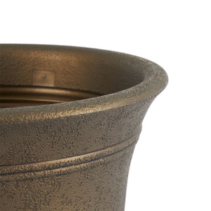 HC Companies Sierra 10 Inch Round Garden Planter Pot, Celtic Bronze (3 Pack) - TRAPSKI