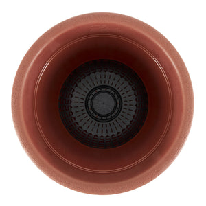 HC Companies Sierra 13 In Round Garden Planter Pot, Rustic Redstone (4 Pack)