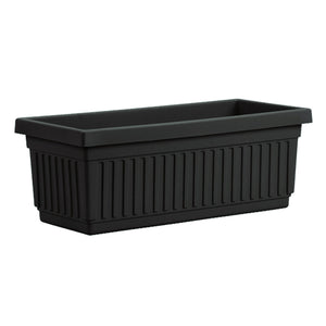 HC Companies 30 Inch Fluted Plastic Venetian Garden Flower Window Box (2 Pack)