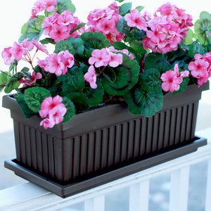 HC Companies 30 Inch Fluted Plastic Venetian Garden Flower Window Box (6 Pack)