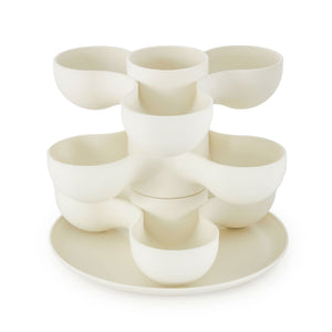 The HC Companies 8 Inch Pixie Indoor Stacking Plant Pot, Vanilla Bisque (2 Pack) - TRAPSKI