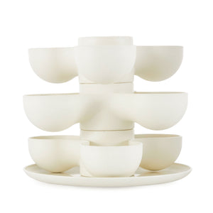 The HC Companies 8 Inch Pixie Indoor Stacking Plant Pot, Vanilla Bisque (2 Pack) - TRAPSKI