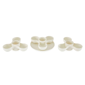 The HC Companies 8 Inch Pixie Indoor Stacking Plant Pot, Vanilla Bisque (2 Pack) - TRAPSKI