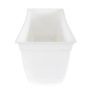 The HC Companies 24 Inch Window Flower Box with Removable Saucer, White (2 Pack)