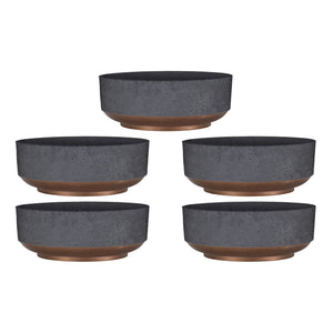 The HC Companies Capri Bowl Succulent Planter, Faux Concrete Copper (5 Pack) - TRAPSKI