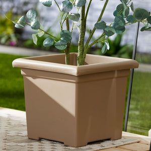 HC Companies 13.25" x 15.5" Outdoor Square Accent Planter, Sandstone (3 Pack) - TRAPSKI