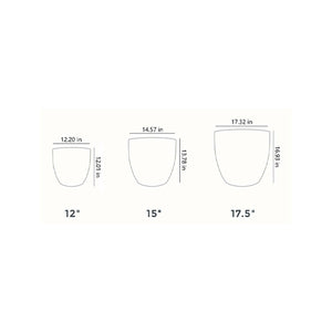 HC Companies Aspen 12 Inches Indoor Outdoor Round Planter, Charcoal (2 Pack)