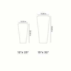 HC Companies Cascade 15" Square Self Watering Flower Pot, Black Onyx (2 Pack)