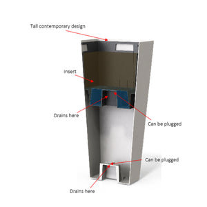 HC Companies Cascade 15" Square Self Watering Flower Pot, Black Onyx (4 Pack)