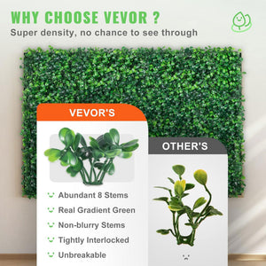 VEVOR 24 Piece 24"x16" Artificial Boxwood Panels for Indoor & Outdoor Use, Green - TRAPSKI