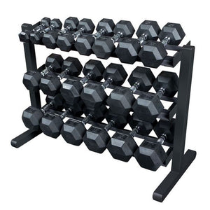 Body Solid 3 Tier Horizontal Dumbbell Rack with Heavy Gauge Steel Construction